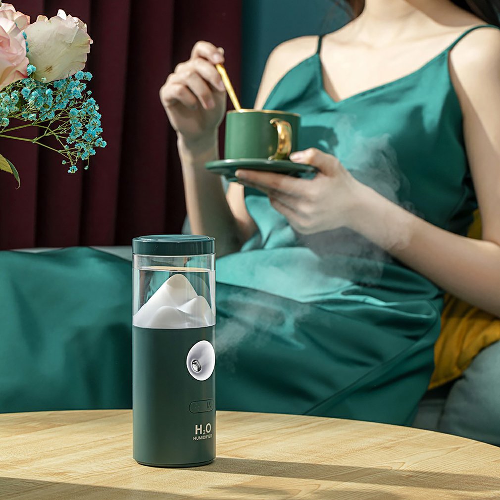 USB Charging Rotary Humidifier 130 Degree Shaking Head Atomizer Large Capacity Ultrasonic Purifier
