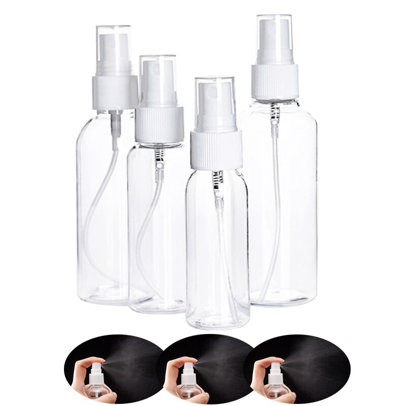 Påfyllningsbar sprayflaska mini alkohol parfym kosmetika behållare tom flaska bärbar resa klar plast atomizer 30/50/100ml