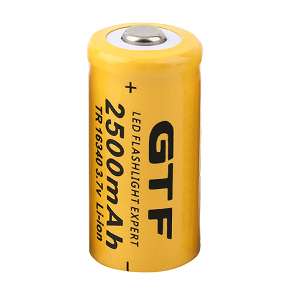 Gtf 16340 2500 Mah 3.7V Li-Ion Oplaadbare Batterijen Voor Zaklamp Koplamp 3.7V 2500 Mah 16340 Lithium Batterijen