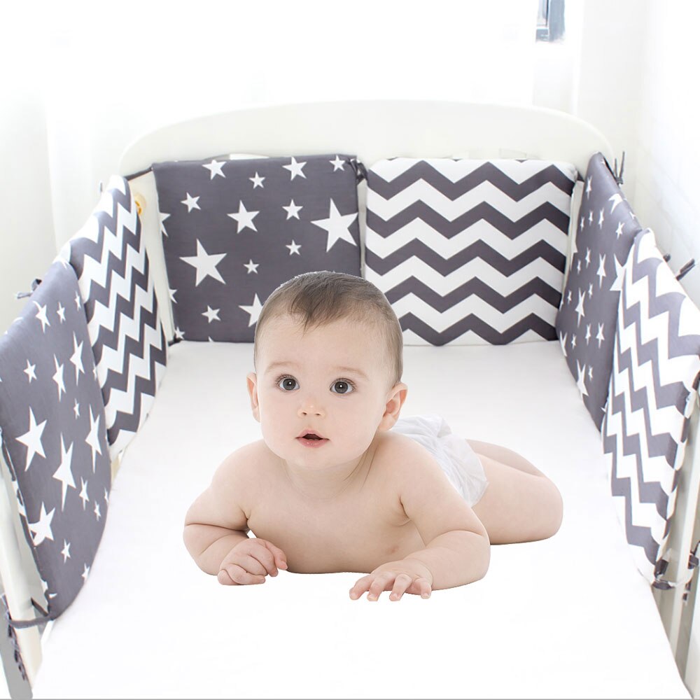 6Pcs Carros Almofadas Forro de Berço Berço Do Bebê Respirável Confortável Berçário Almofadas para Cama Padrão do Forro para a Criança Segura Guardas Protetor