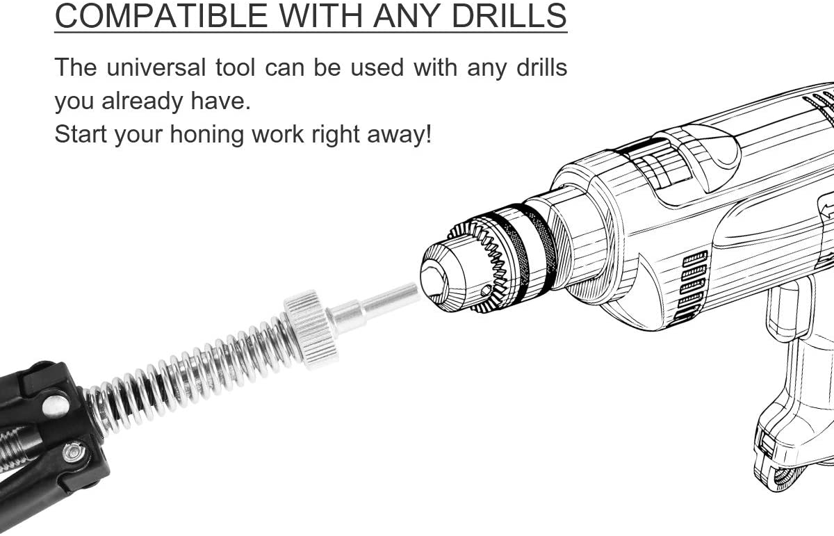 Engine Cylinder Hone Adjustable 3 Blade 3 Pieces of 4" Long Stones fits 2"-7" Diameter Engine Cylinder with 220 Grit Stones