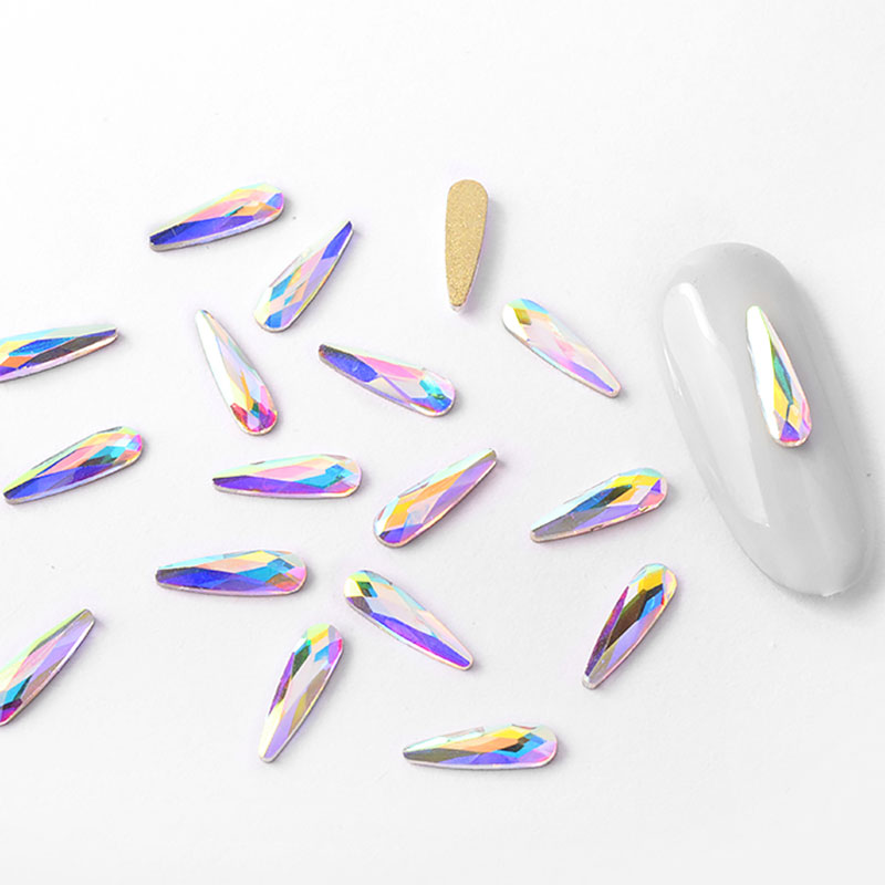 10 Uds. Crystal AB colorida gota de agua arte de uñas diamantes de imitación súper brillante 3D uñas arte en las uñas con piedras decoración gemas DIY manicura: 1146