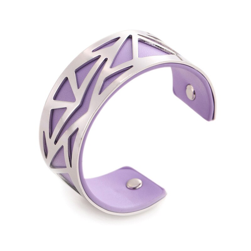 16 cores manguito pulseira de couro slivery ouro cor pulseira georgette indiano jóias pulseiras amor pulseiras para mulher femme vimio: purple 1