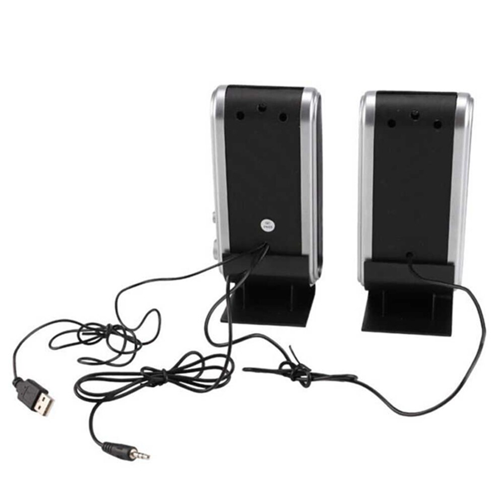 2Pcs Draagbare Usb 3.5Mm Stereo Luidspreker Music Player Voor Desktop Pc Laptop