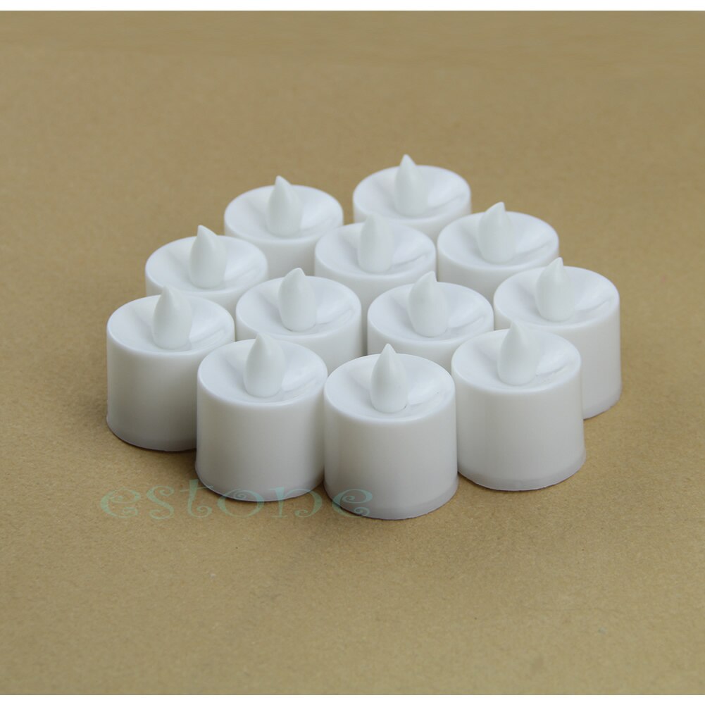12 Flickering Flicker Light Flameless LED Tealight Tea Candles Wedding Light