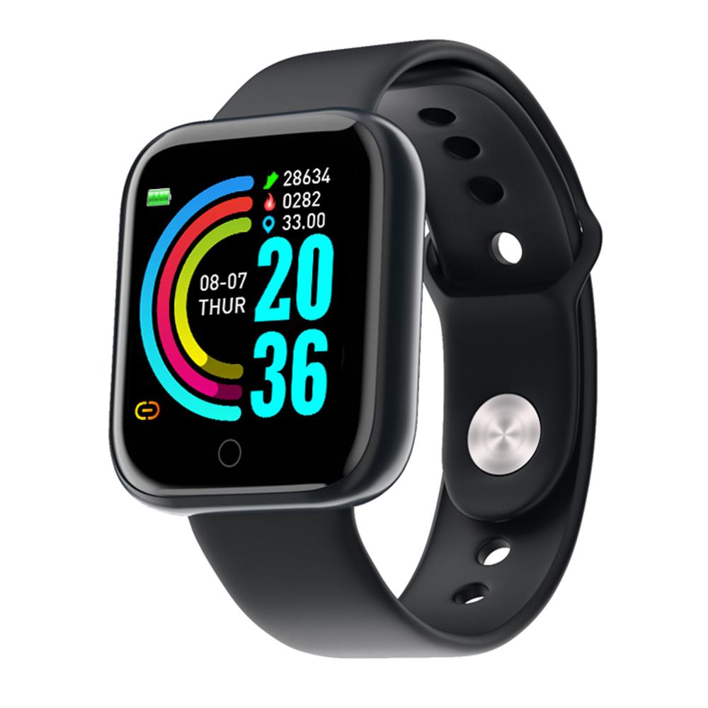 Reloj Y68 montre intelligente filles garçons Smartwatch électronique horloge intelligente étudiants enfant Sport montres intelligentes amazfit gts: Black
