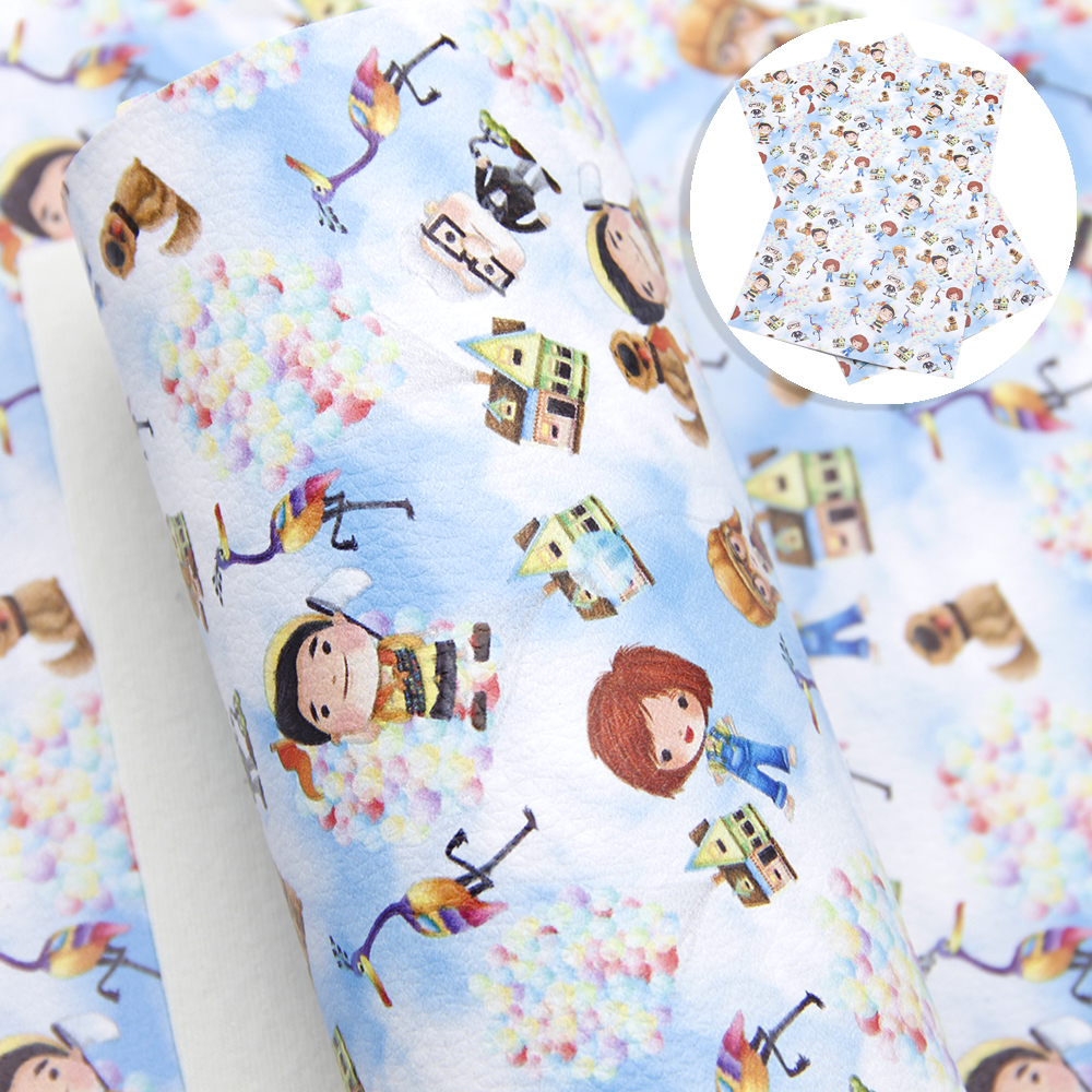 20*34cm Cartoon Princess Printed Lychee Faux Leather Artificial Synthetic Leather Fabric Vinyl Sewing DIY Bows Material,1Yc9596: 1091936036