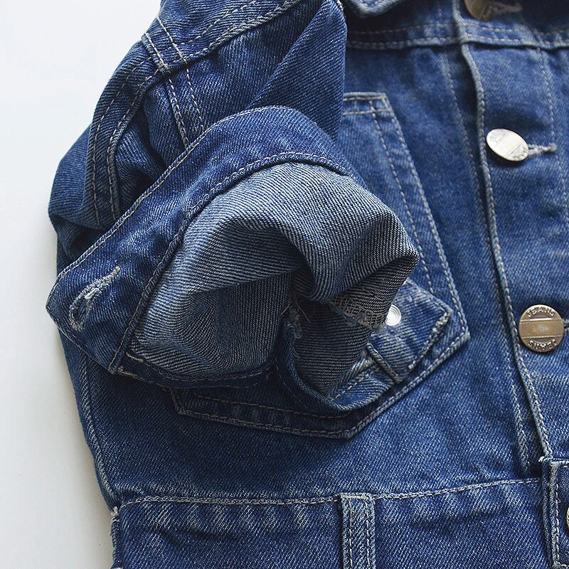 Bambino Della Ragazza Giacca Giacca di Jeans Primavera 2019 Torna Croce Cinghia Della Tuta Sportiva Dei Bambini Cappotti Casual Del Bambino Vestiti Della Ragazza LZ153