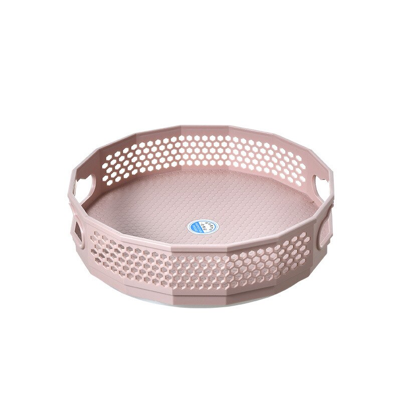 Estante de almacenamiento giratorio de 360 ° para condimentos de cocina, caja de almacenamiento de grandes almacenes, armario de cocina, suministros de baño: Pink  S