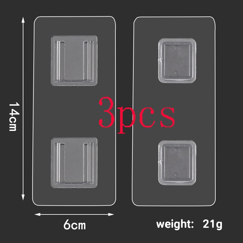 Double-sided Adhesive Wall Hook Transparent Suction Cup Sucker Hanger Seamless Paste Plug Socket Holder Cable Plug Fixing Storag: 04 3pcs