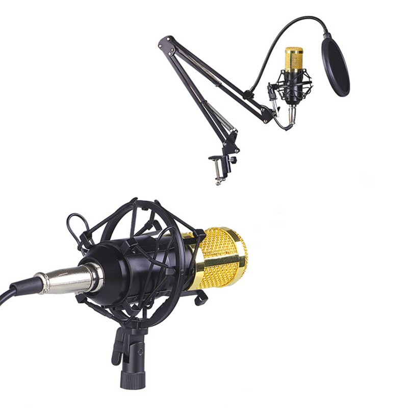 BM800 Condenser Microphone Voice Recording Microphone Kit: Shock Mount+Foam Cap+Cable As BM800 Recording Microphone
