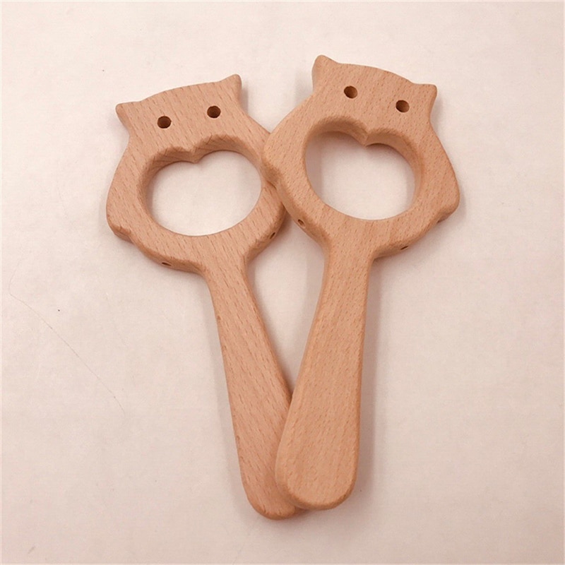 Wood Teether Teether Charms for Teething Necklace Grade Wooden Natural Animal Owl Made Baby 8~13 Years,>14y