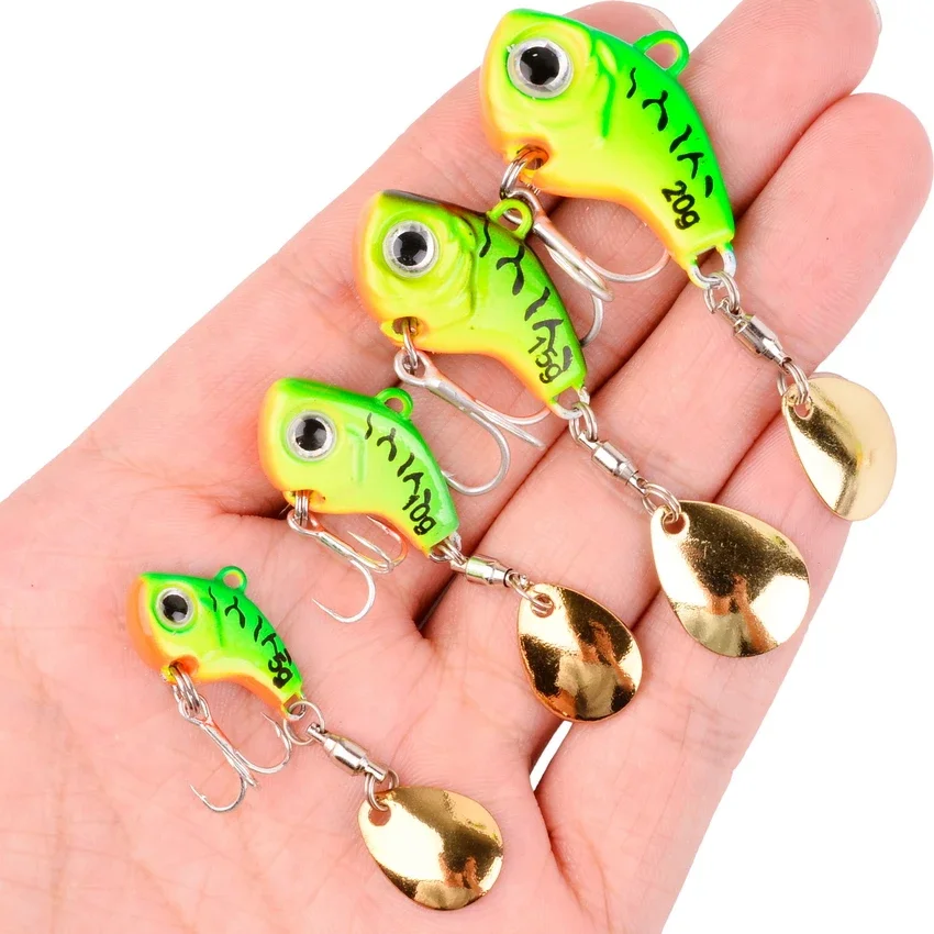 1 Uds. Cebo giratorio de Metal VIB con vibración, cuchara giratoria, Señuelos de Pesca de 5g -20g, plantillas para trucha, Pesca de invierno, cebos duros, aparejos de Pesca
