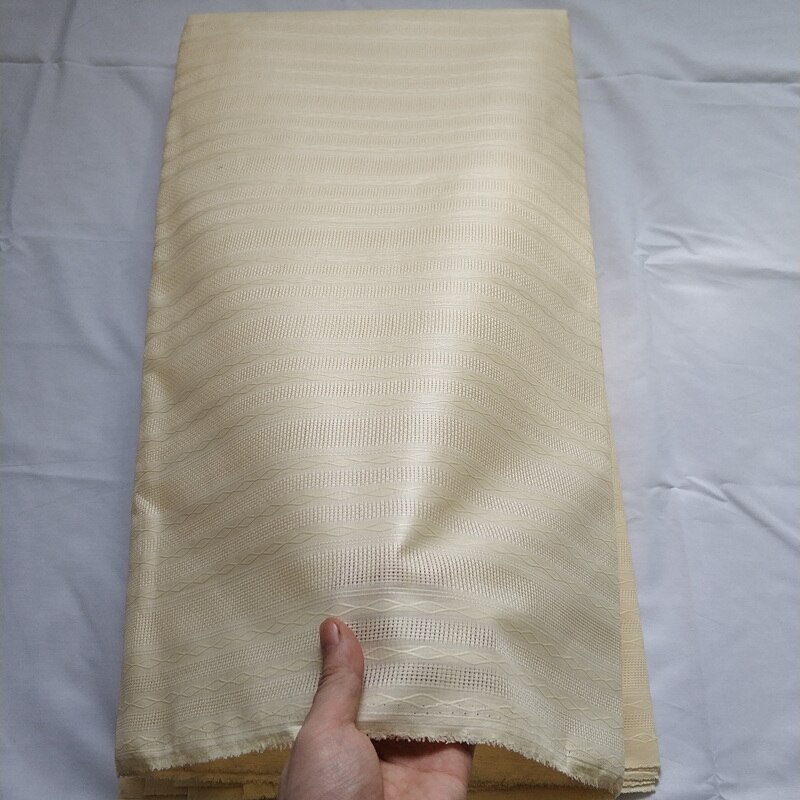 African Nigerian Atiku lace for man cloth atiku fabric 100% cotton 5 yards per piece: beige 2