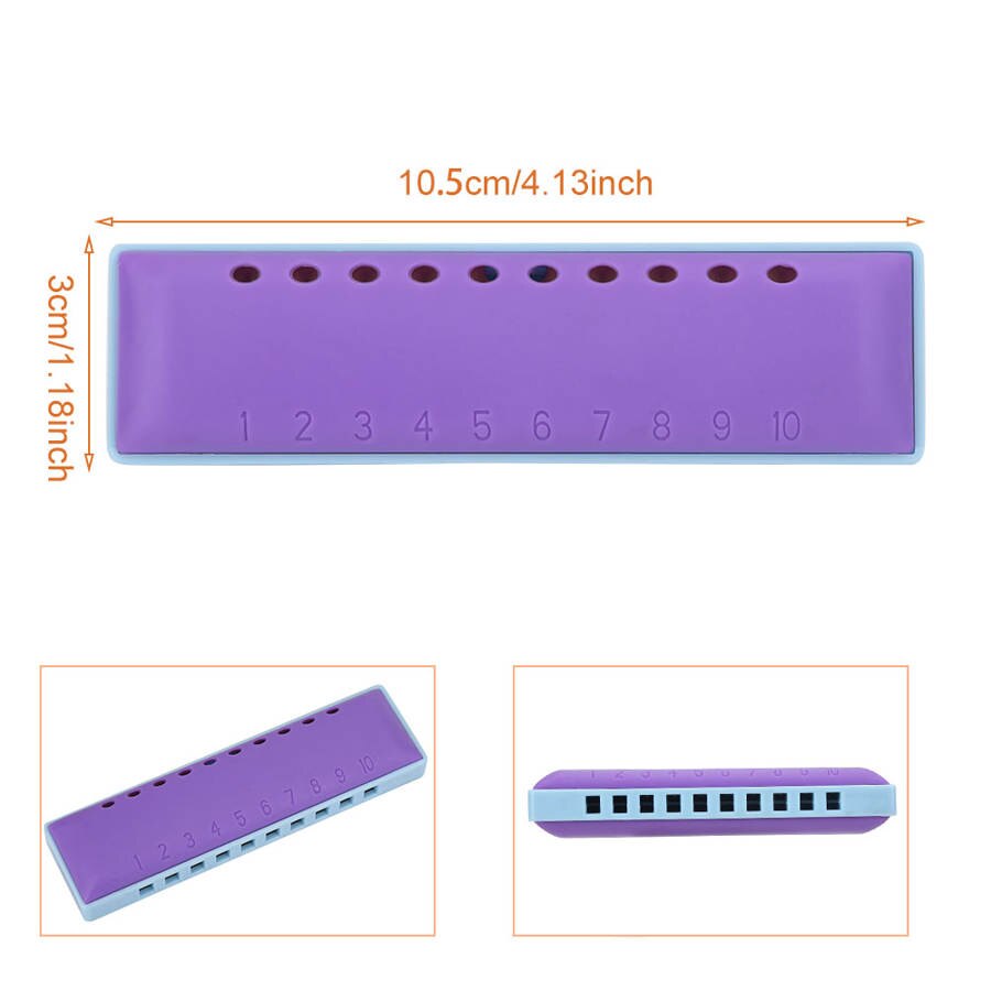 Resin Harmonica Mouth Organ 10 Hole Harmonica for Kids Rock Jazz Folk Harmonicas