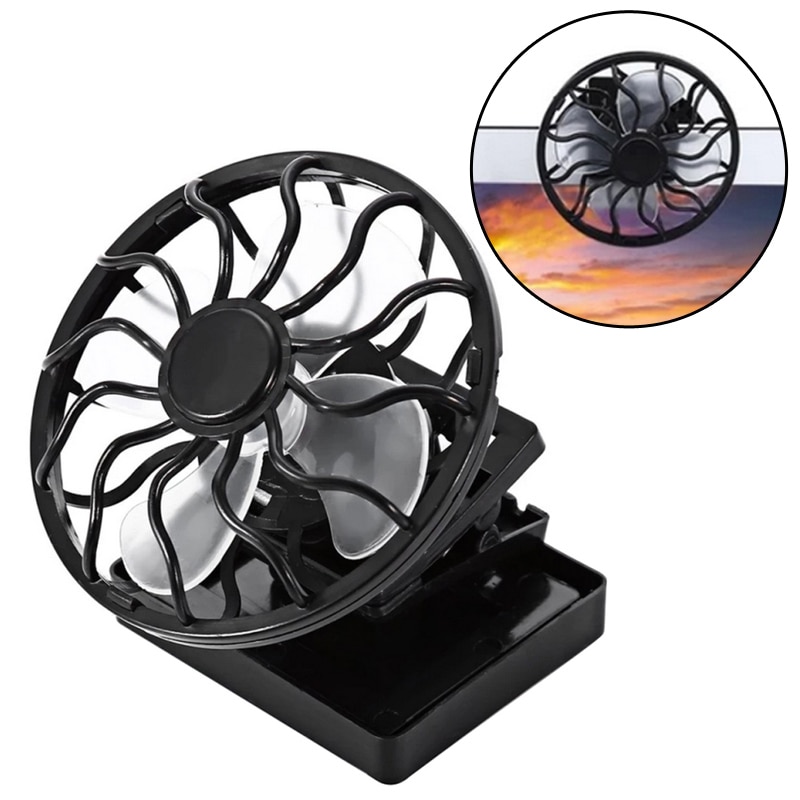 Bærbar clip on solcelle ventilator mini klimaanlæg solenergi energi panel køling sommer køler bil blæser luft køling blæser