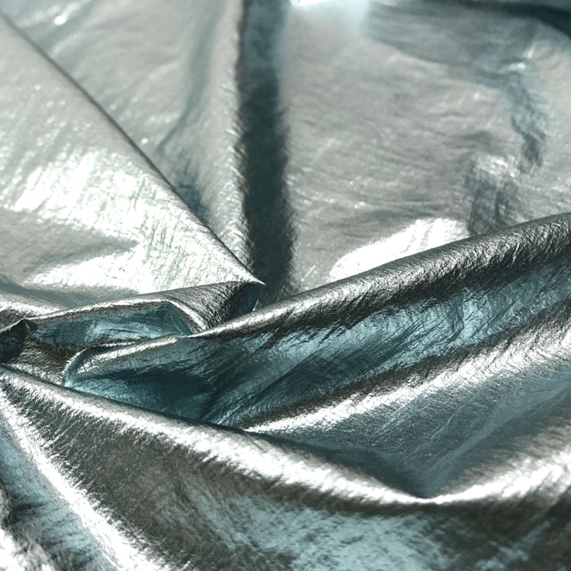 1.5*1m nylon bølget gull dunjakke stoff bomull dress flerfarget valgfritt gull og sølv bølget tynt nylon stoff