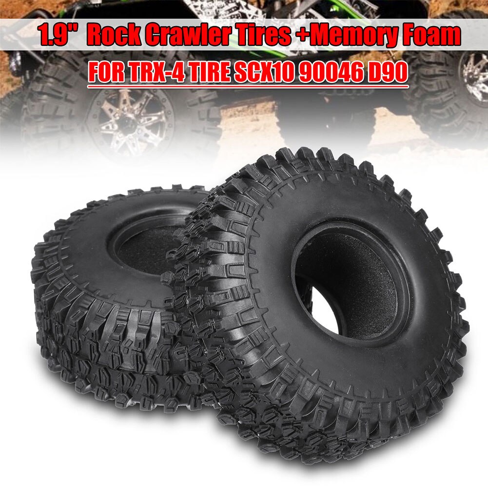 2Pcs 1.9Inch Rock Crawler Tires with Memory Foam for TRX-4 tire SCX10 90046 D90 M8617