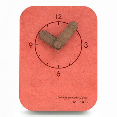 G74 Digital Concrete Promotional Desk Clock Square Photo Frame Wooden Office Table Clock for: Red