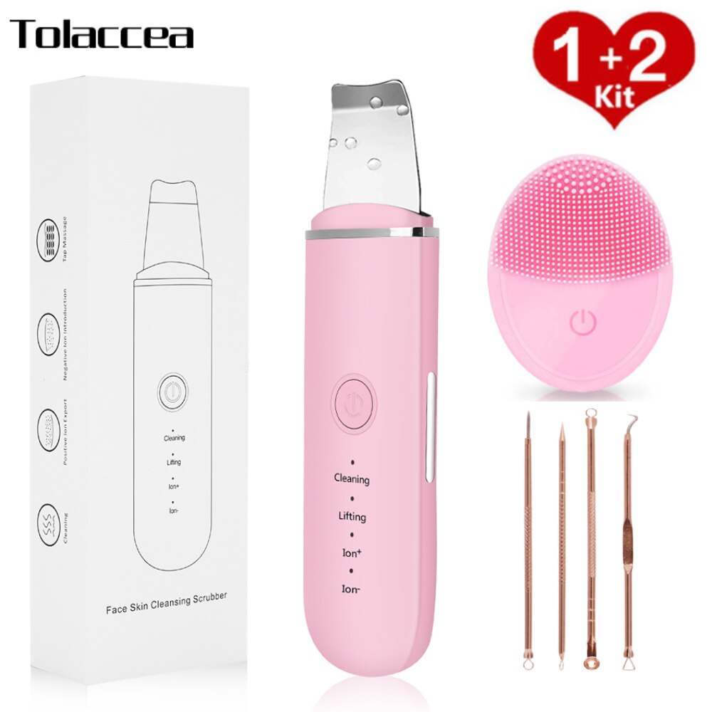 Ultrasonic Skin Scrubber Vibrating Face Blackhead Remover Facial Scrubber Peeling Facial Lifting Tool Facial Cleaner Brush