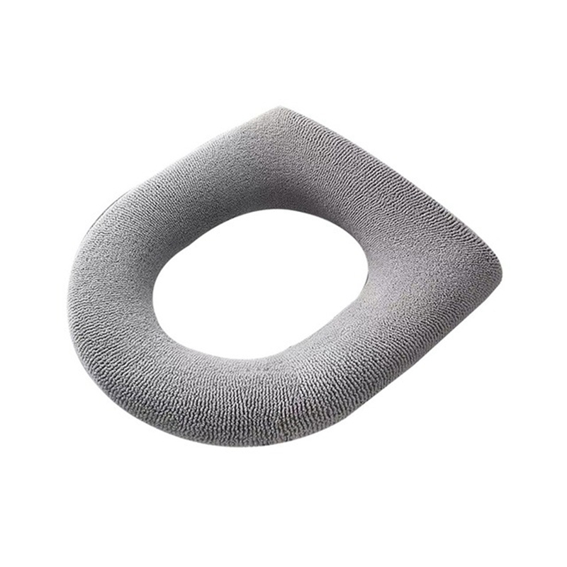 Universal- Wc Sitz Abdeckung warm Gestrickte Wc Sitz Pad Weiche Reine Farbe schließt matt Winter Schlecht Zubehör Bidet Abdeckung: grau