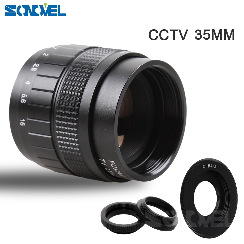 FUJIAN 35mm F1.7 CCTV TV objektiv Film + C-montieren + Makro Ring für Olymp Mikro 4/3 m4/3 EP3 EP5 EPL1 EPL2 EPL3 EPL5 EPM1 OM-D E-OMD em5 em10