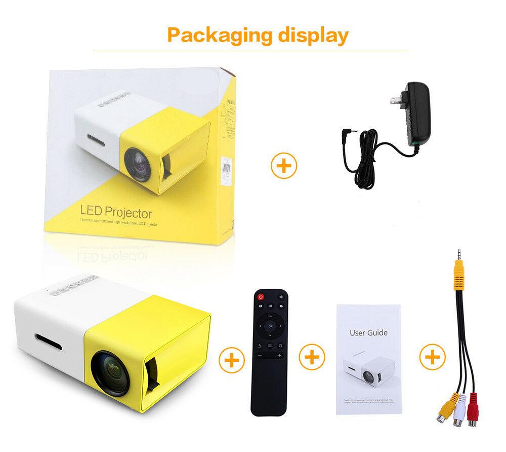 YG300 1080P Home Theater Cinema Usb Hdmi-compatible AV SD Mini Portable Hd Led Projector for Home Audio Video US UK EU Plug