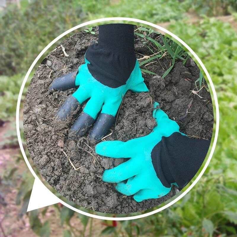 4/8 ABS Plastic Hand Claw Waterproof Garden Rubber Gloves Gardening Digging Planting Durable Work Glove Outdoor Gadgets 70%