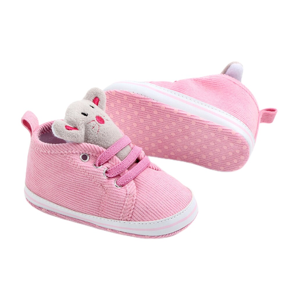 Babyskor djur tecknad baby sneakers bomull halkfria första vandrare vår höst spädbarn skor