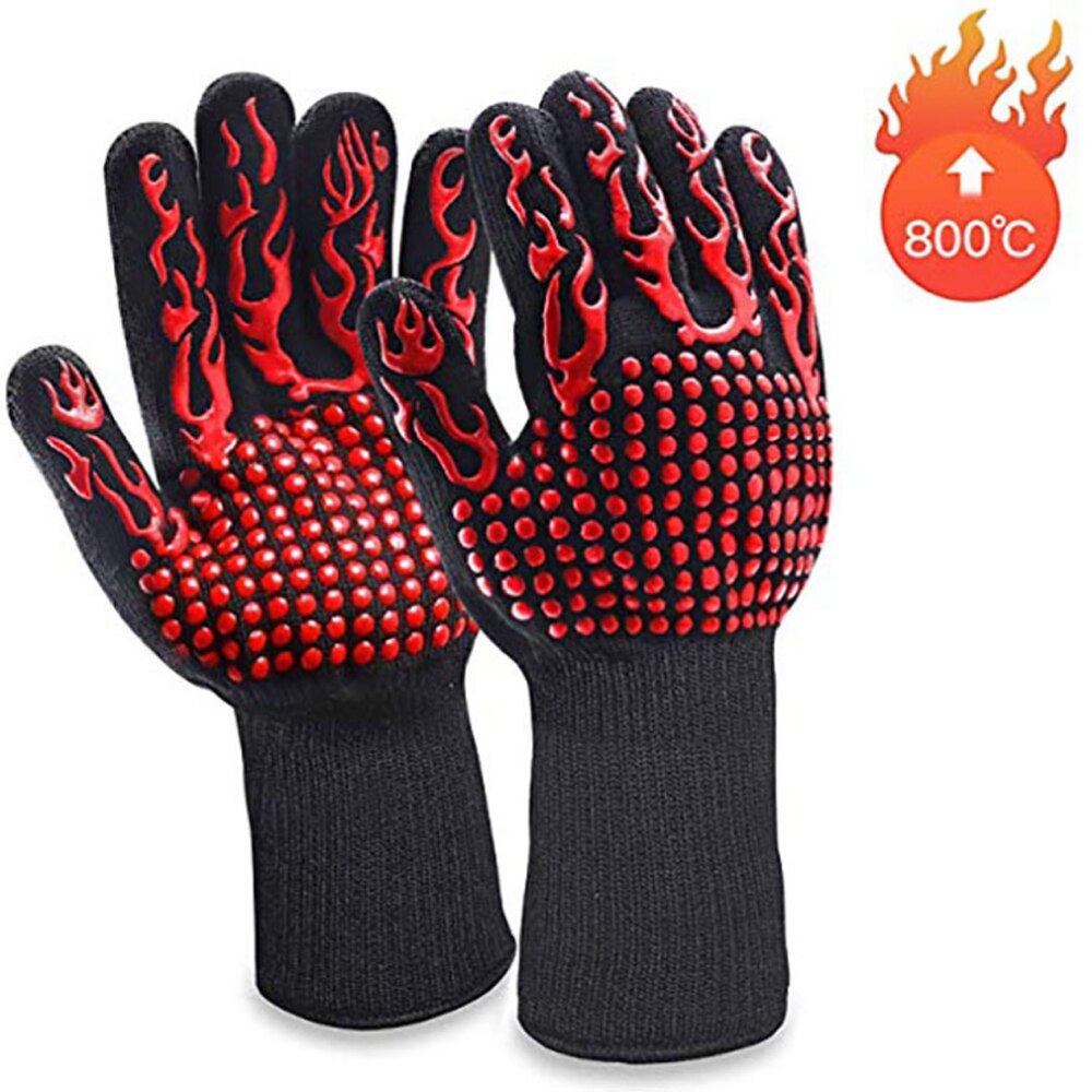 Set 4 Guanti Da Forno HRE PREMIUM In Silicone – Resistenti Al Calore 300°C – Antiscivolo, Lunghi E Corti – Per Cucina E Griglia