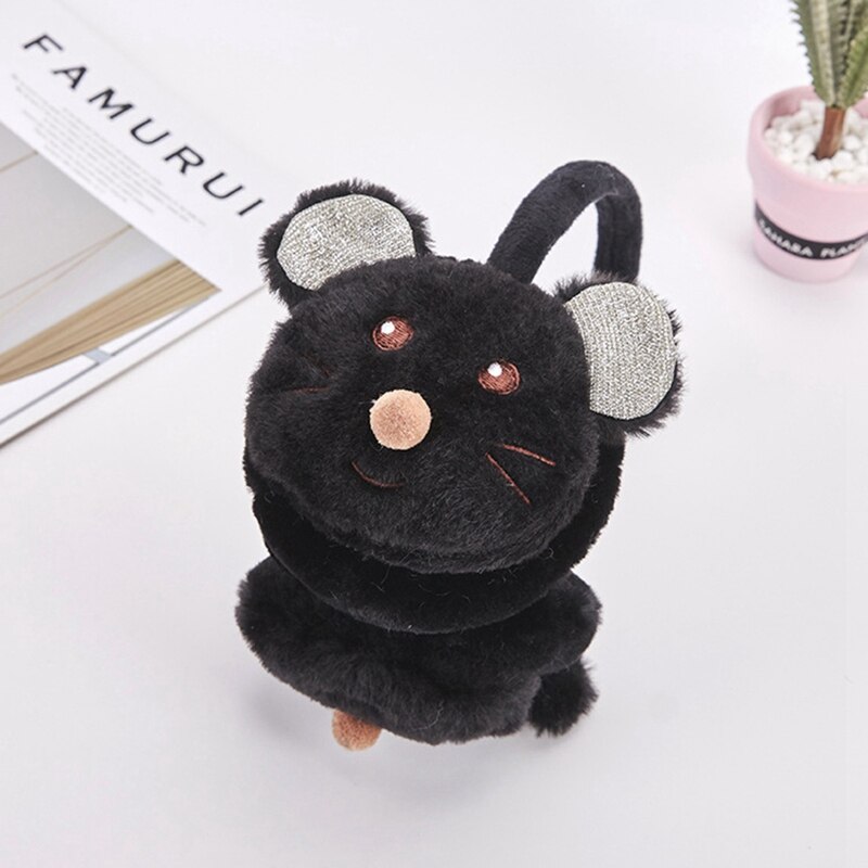Orejeras de invierno para niños con lindo ratón accesorios para niños nuevos auriculares de de piel sintética orejeras de invierno