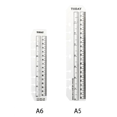 2PCS Bookmark Ruler Cute Hand Note Notes Noose Leaf Binder Configuration Flexible Ruler Stationery Supplies Office Supplies scho: White A5 and A6