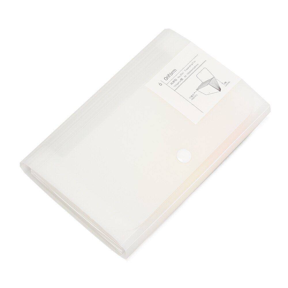 A6 Plastic Portable File Folder Extension Wallet Bill Receipt File Sorting Organizer Office Storage Bag Folders Filing Products: White 12-Layer