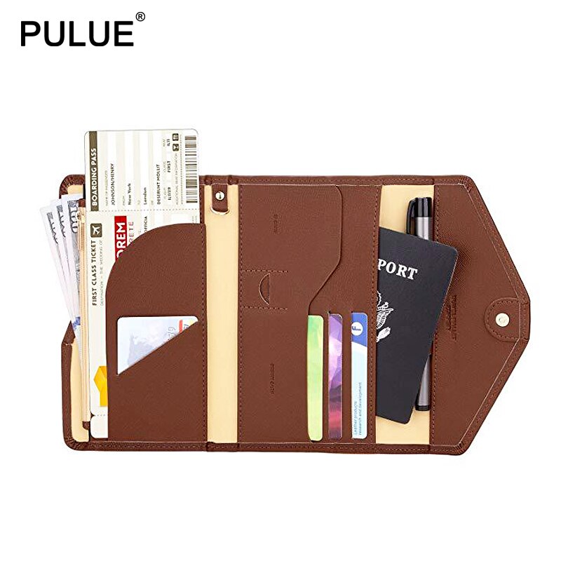 Unisex Multifunctionele Vouwen Reizen Paspoort Portemonnee Lederen Paspoort Cover Id Credit Card Houder Tas Document Organizer Houders