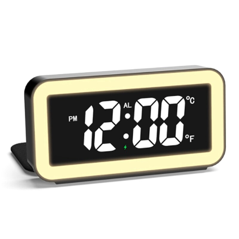 Multifunctional Mirror Digital Clock LED Mirror Clock Makeup Mirror Alarm Clock Electronic Alarm Clock: Default Title