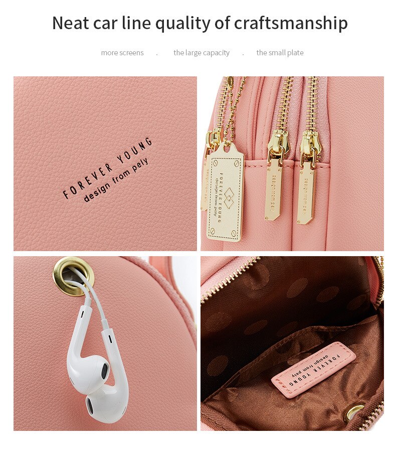 Mini mochila para mujer, estilo coreano, de cuero de PU bolso de hombro, multifuncional, gran capacidad, mochilas para mujer, venta directa de fábrica