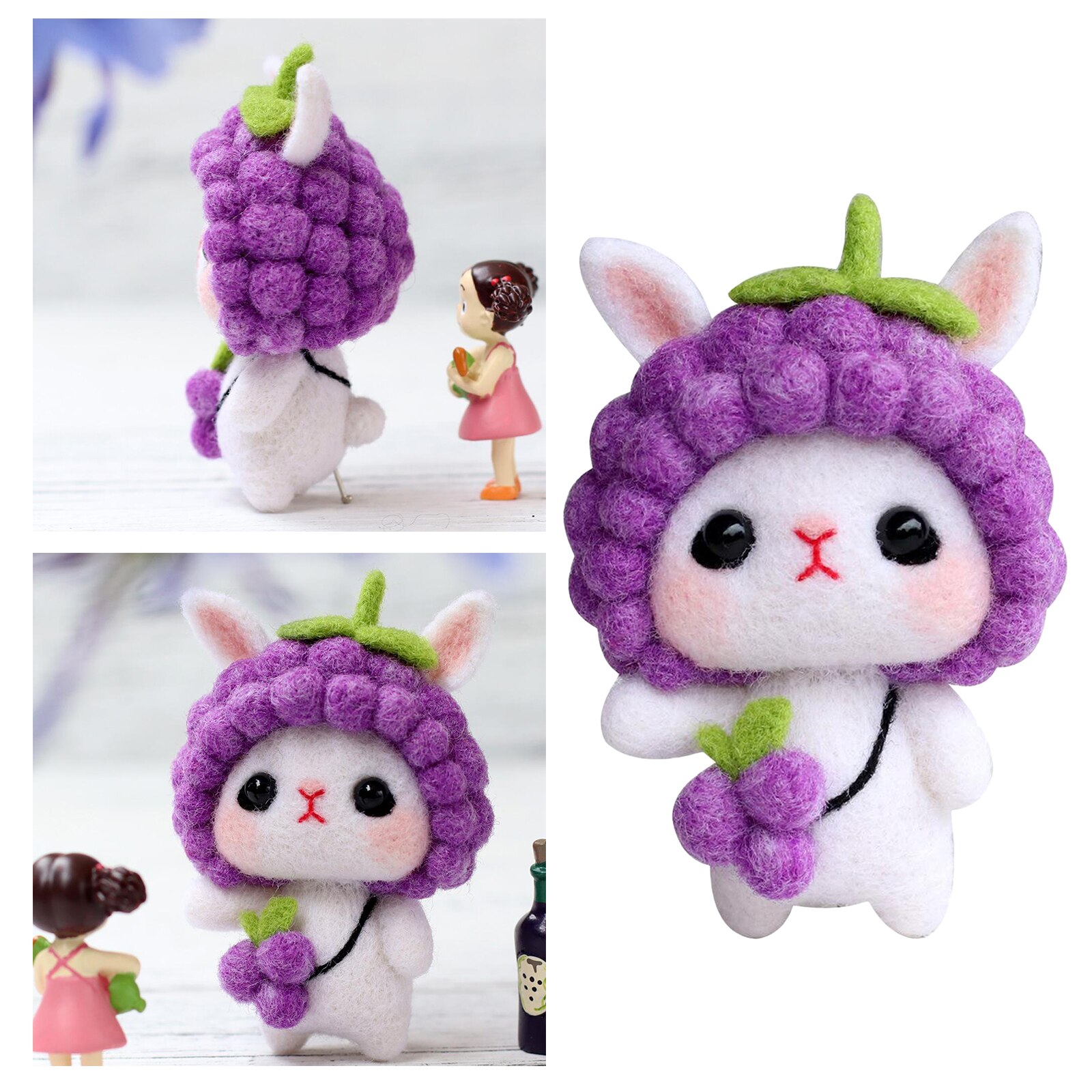 Needle Felting Kit for Beginners Kids Adults, Needle Felting Starter Kit with Instructions, Wool Felting Supplies for Christmas: Purple