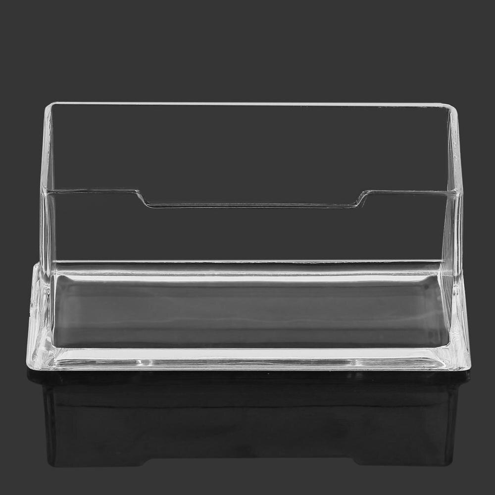 Desk Clear Acrylic Business Card Display Stand Plastic Transparent Desktop Business Card Holder Office Supplies: Default Title