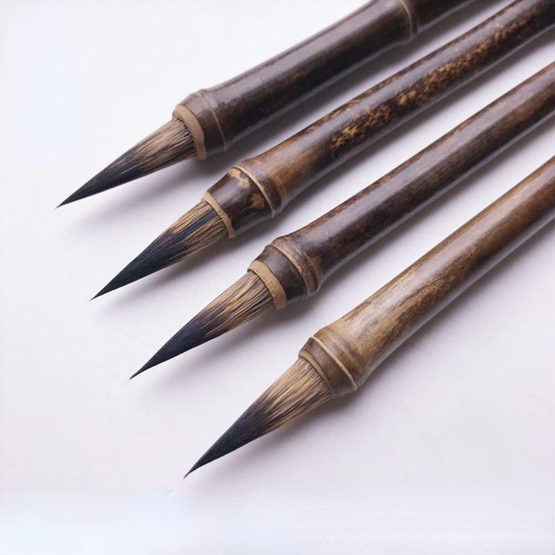 Bamboo Chinese Calligraphy Brushes Pen Squirrel Hard Hair Landcaped Painting Brush Pen Small Regular Script Calligraphie