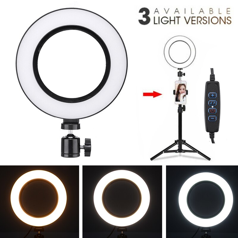 USB Spina Selfie Anello di Luce Staffa Del Telefono Mobile 16 centimetri Dimmerabile LED SMD Anello di Luce Mini Selfie Trucco Live Rotonda riempire Lampada