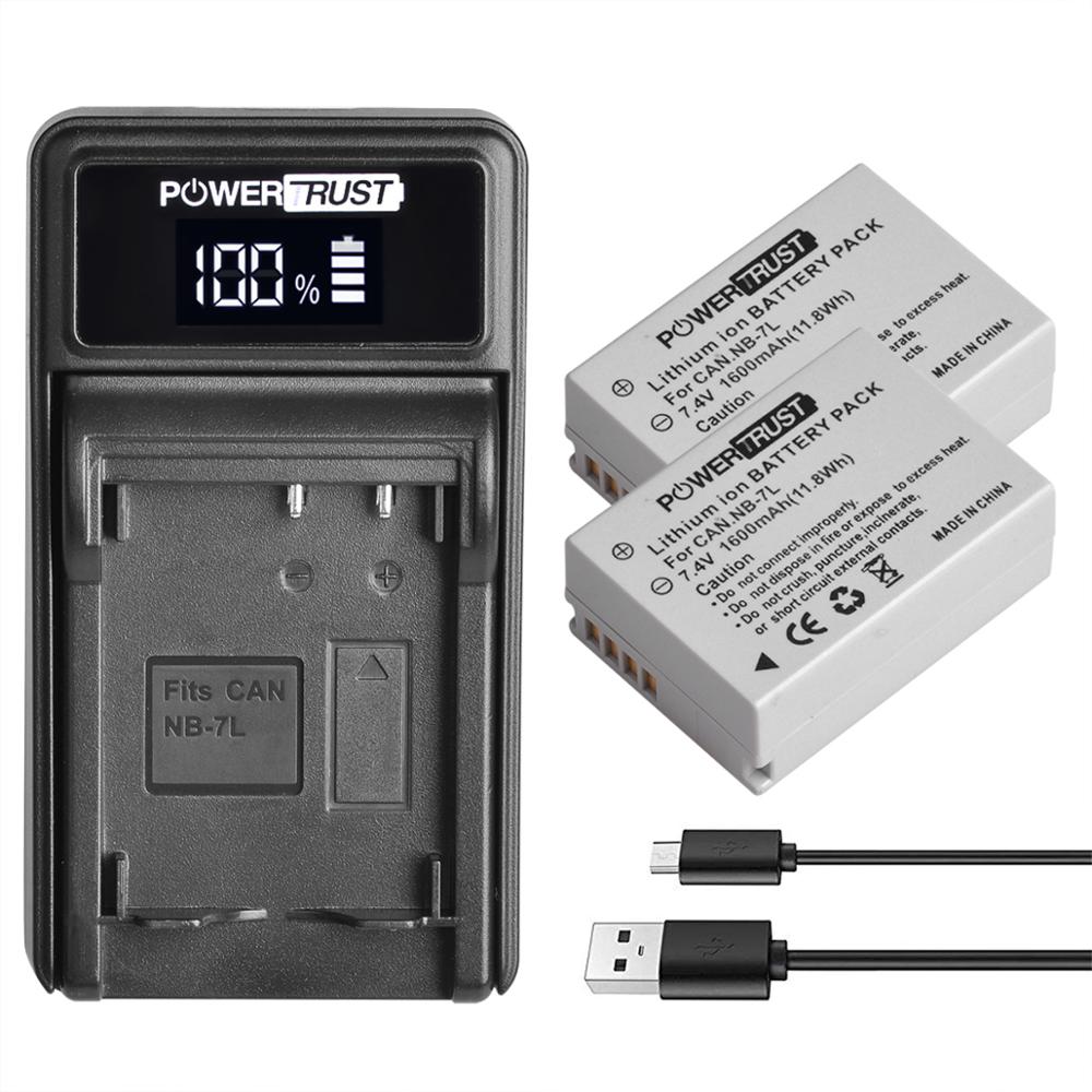 NB-7L NB7L 1600 Mah Oplaadbare Batterij En Led Usb Lader Voor Canon Powershot G10 G11 G12 SX30 Is Digitale Camera