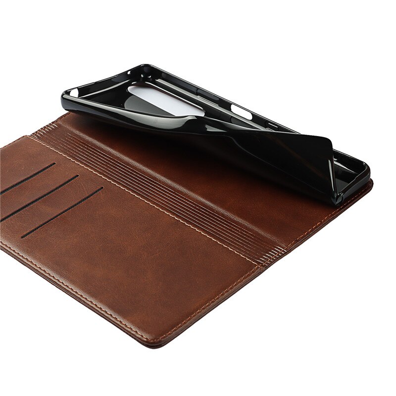 Skórzane etui do Sony Xperia 1 III etui z klapką etui na karty magnetyczne przyciąganie pokrywy skrzynka dla Sony Xperia 1 II portfel etui