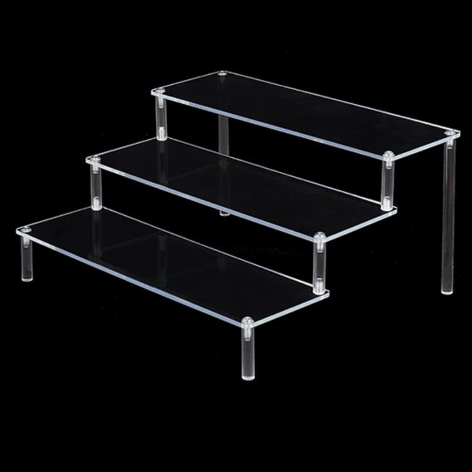 QWORK Acryl Display Riser - 4-stufig & Transparent Für Parfüm, Kosmetik & Deko