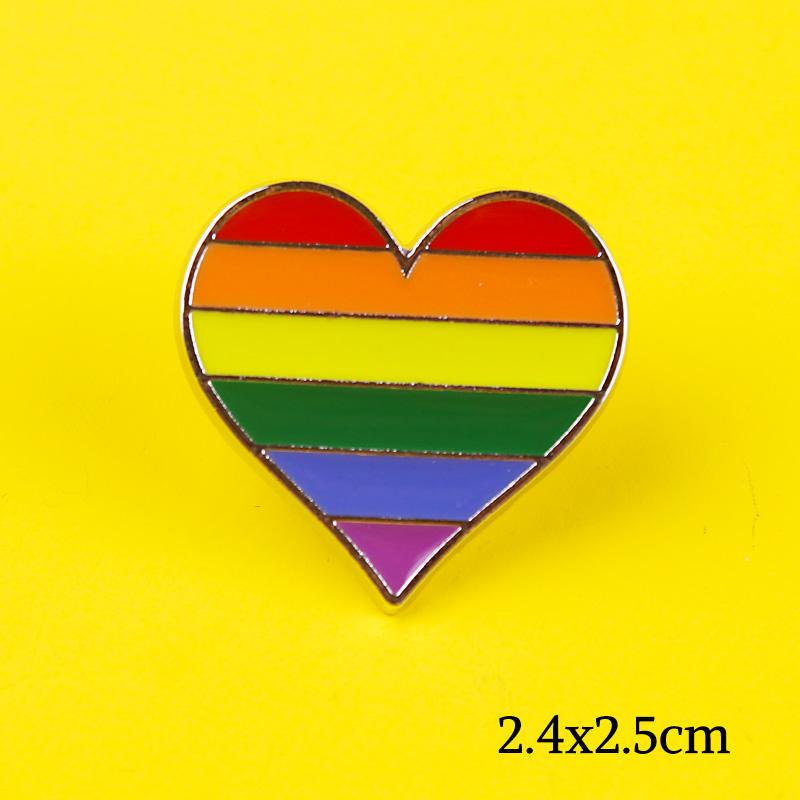 LGBT Rainbow Love Hearts Brooches Badges for Backpack Pride Pin Badges for Clothes Pins for Backpacks LGBT Accessories Badge DIY: HZ0212XZ