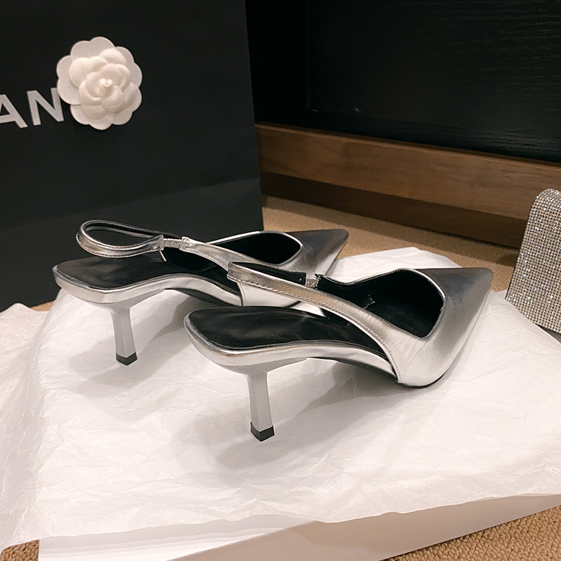 Zapatos de tacón alto sin cordones para mujer, sandalias de oficina y carrera, Punta puntiaguda, Sexy, verano, nueva