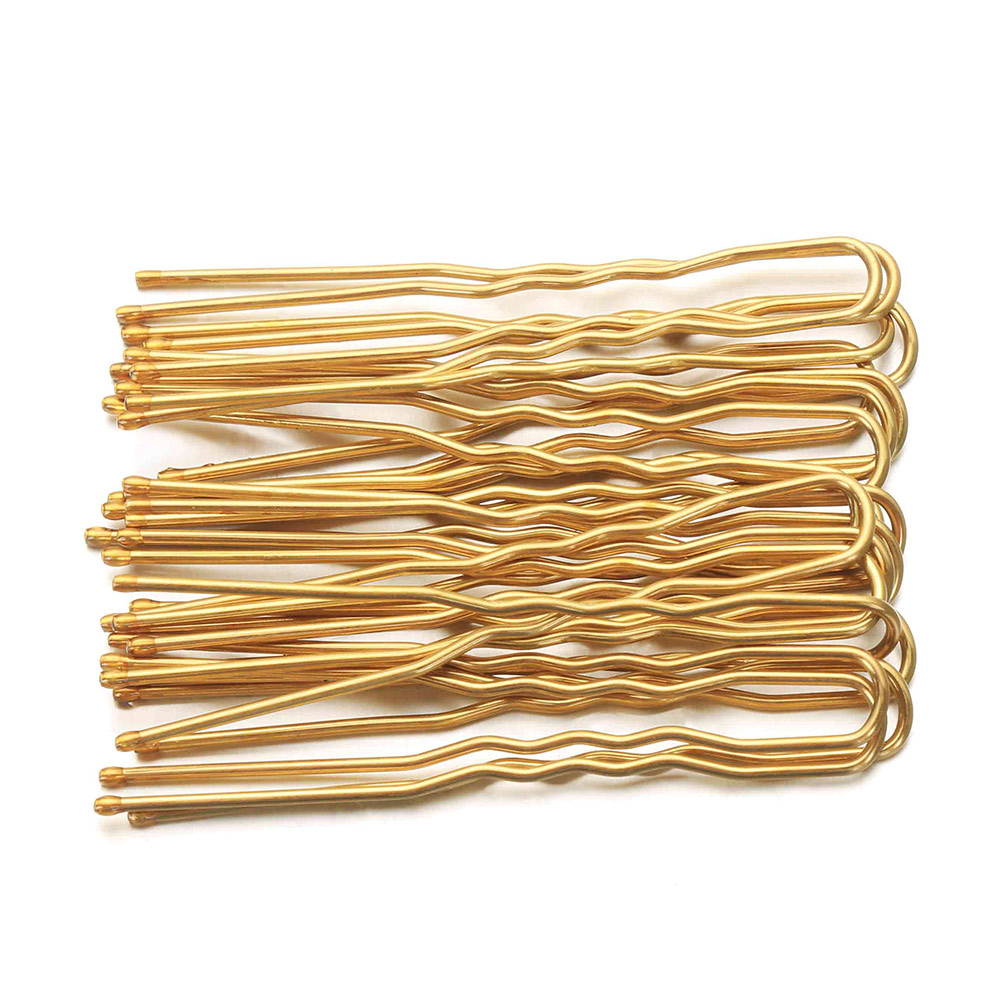 Horquilla en forma de U de 20 piezas, herramienta de peinado nupcial dorado, pasador de aleación, pinzas para el pelo, pasadores de Metal, pasador ondulado, 5/7cm