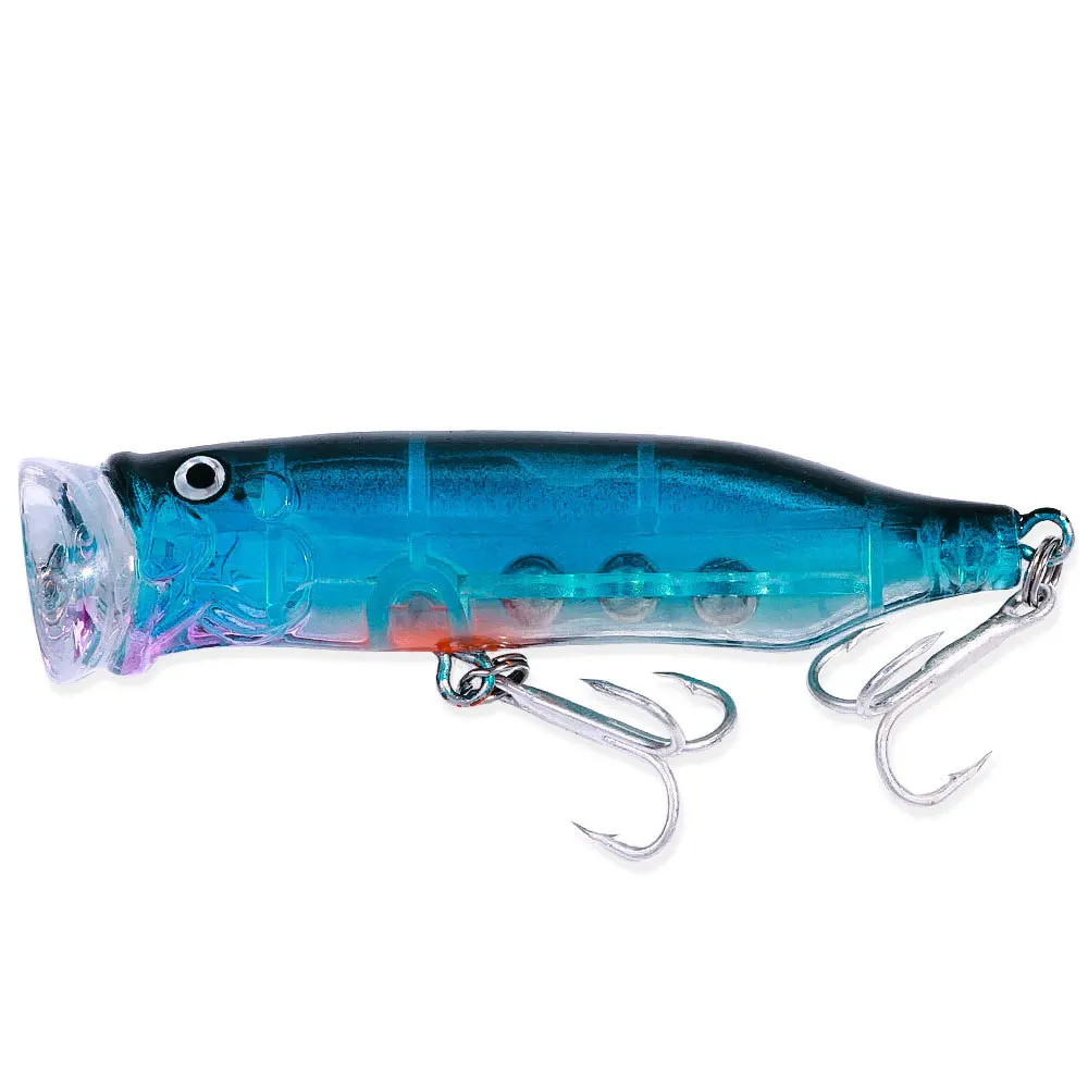 Conjunto de 5 Iscas Artificiais Flutuantes de Superfície (Crankbaits) para Pesca - Popper, Swimbait, Iscas Rígidas e Wobblers para Trolling de Lúcio, Robalo e Carpa