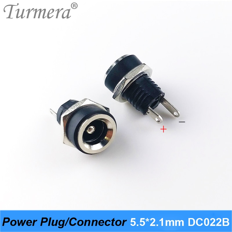 DC Power plug connector for diy dc waterproof jack connector DC022B 5.5 X 2.1 mm 5pieces/lot Turmera