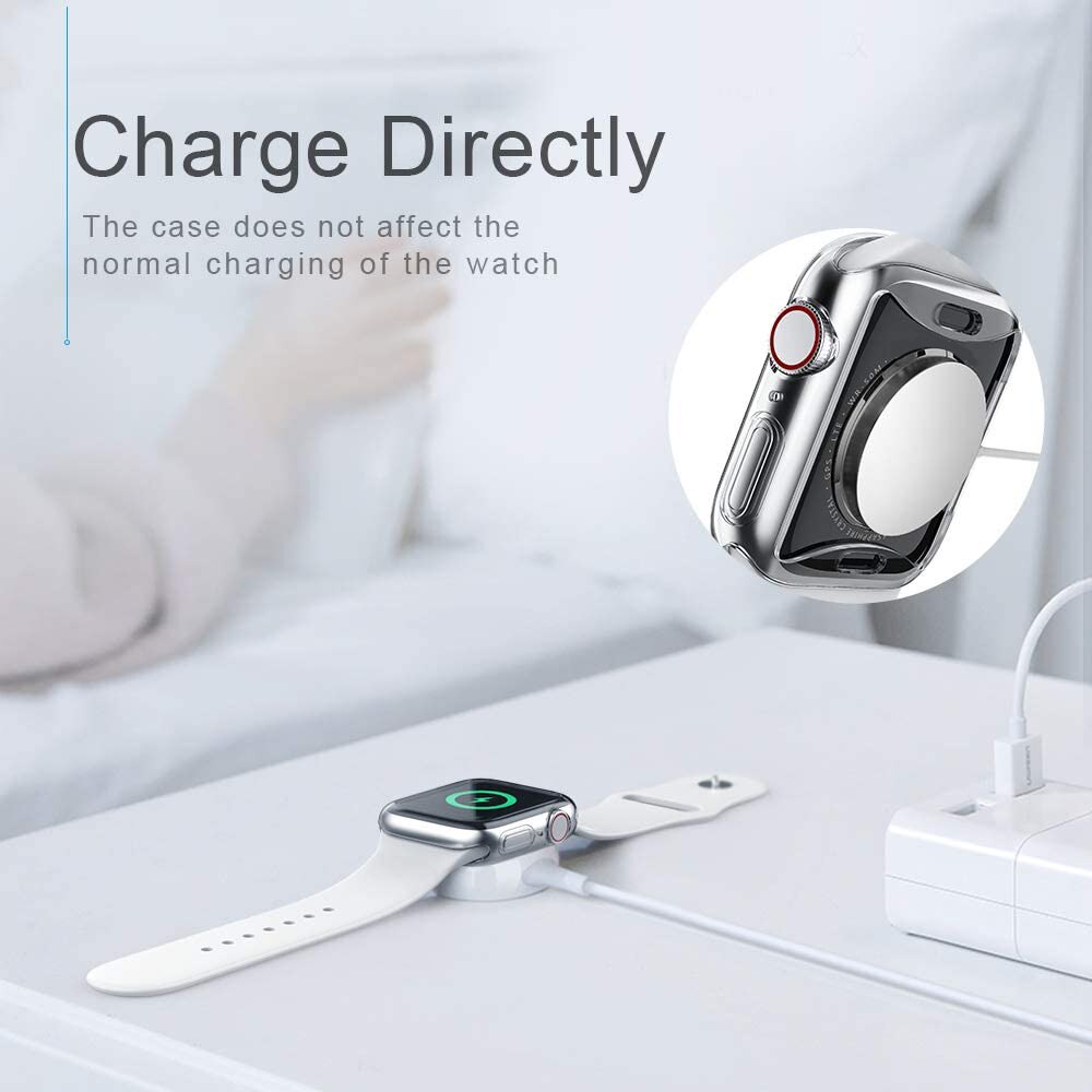 Hoesje voor apple watch 5 44mm 40mm 42mm 38mm screenprotector voor iwatch serie 5 4 3 tpu hd doorzichtig ultradunne algehele hoes