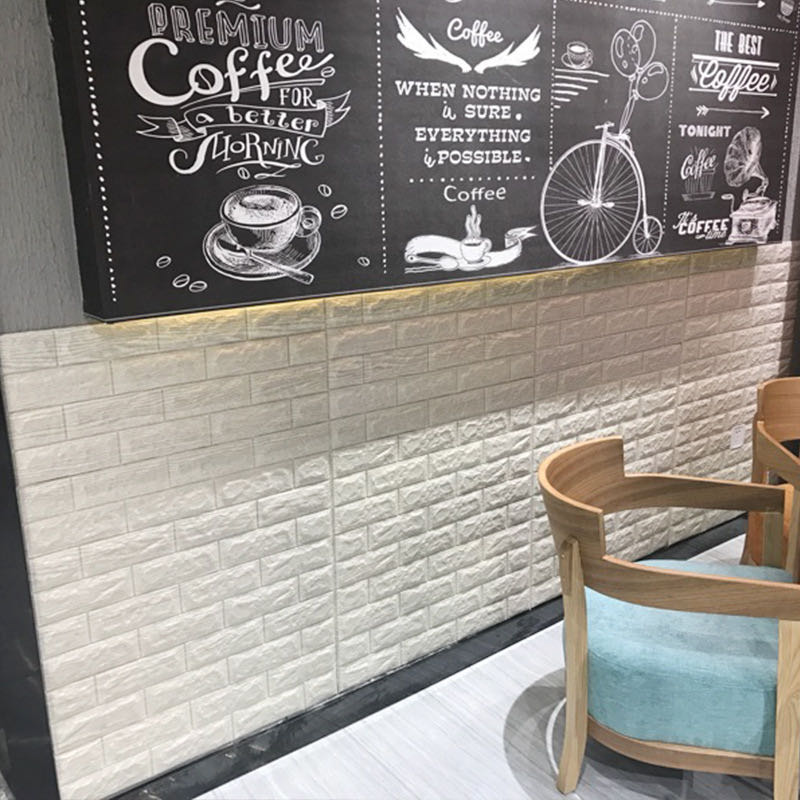 BBTC, 10 piezas, pegatina de pared 3D, paneles de pared autoadhesivos, papel tapiz blanco de espuma PE impermeable para sala de estar, pared de TV y decoración del hogar
